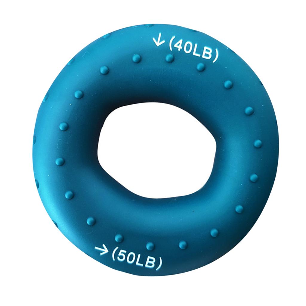 Hand Grip Strengthener Ring Silicone Comfortable Durable Forearm Finger Strength Training Ring Dark Blue 40 50lb