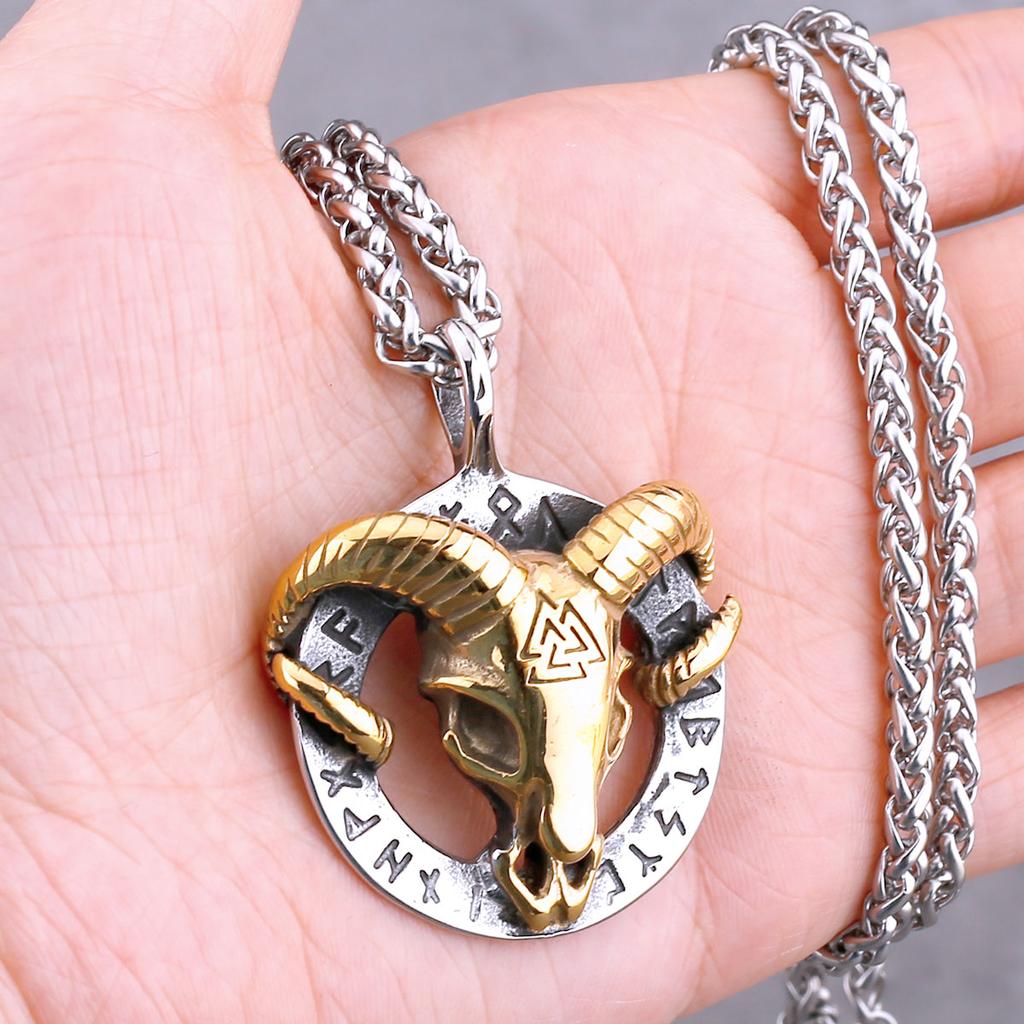 Colar Animal Corvo Dragão Viking Nórdico Vários Masculinos Pingente Amuleto de Odin Aço Inoxidável Moda Joias Vintage