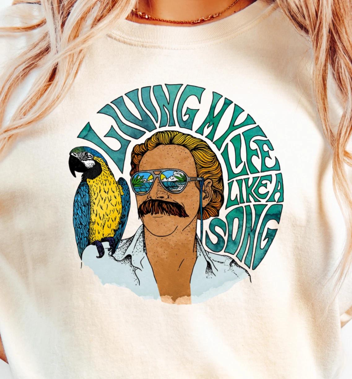 Living My Life Like A Song T-shirt, Parrothead Retro Shirt, Buffett Inspired Tee 3XL