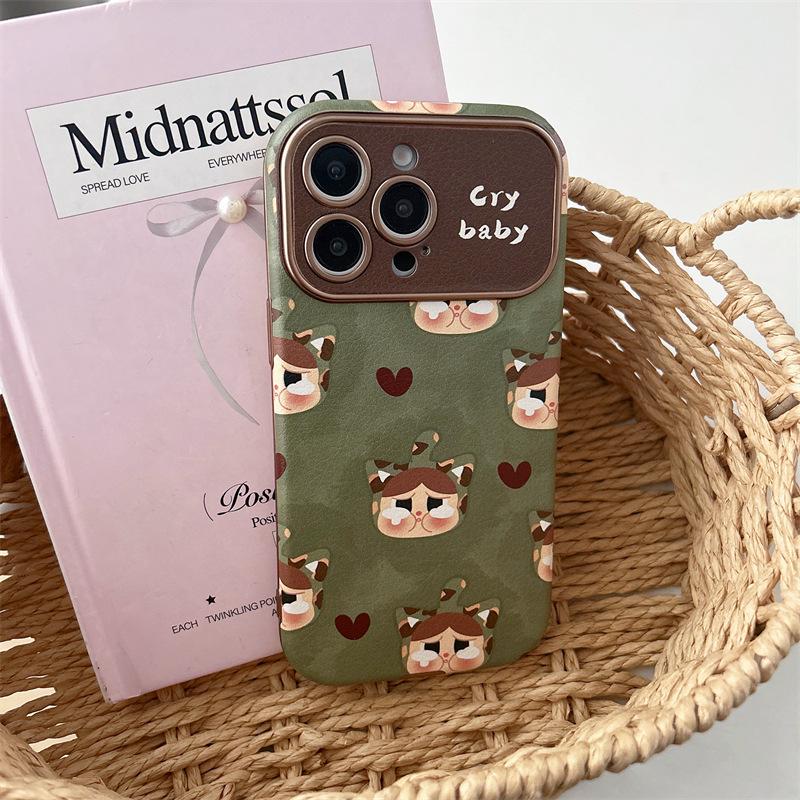 

Retro Green Leopard Headband Doll iPhone 17PROMAX/16/15 Case, Anti-Drop 14/13p 15