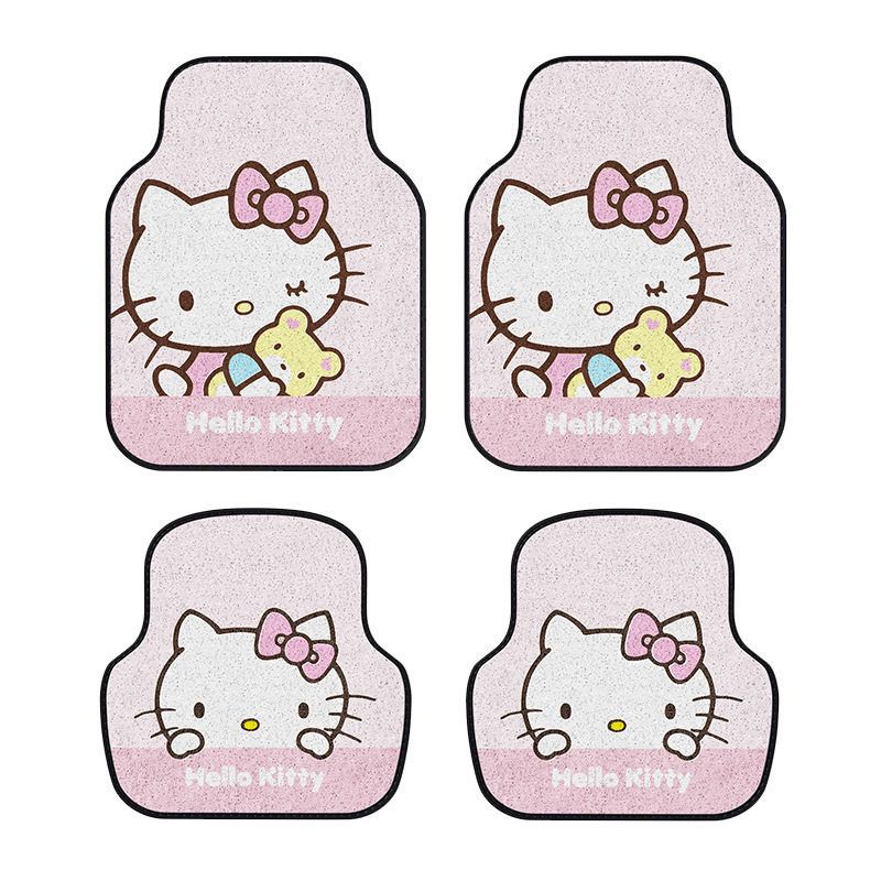 Hellokitty Car Foot Mat Filiform Pad Single Piece Neutral Protective Car Non Slip Carpet Foot Mat Anti-Dirty Mat