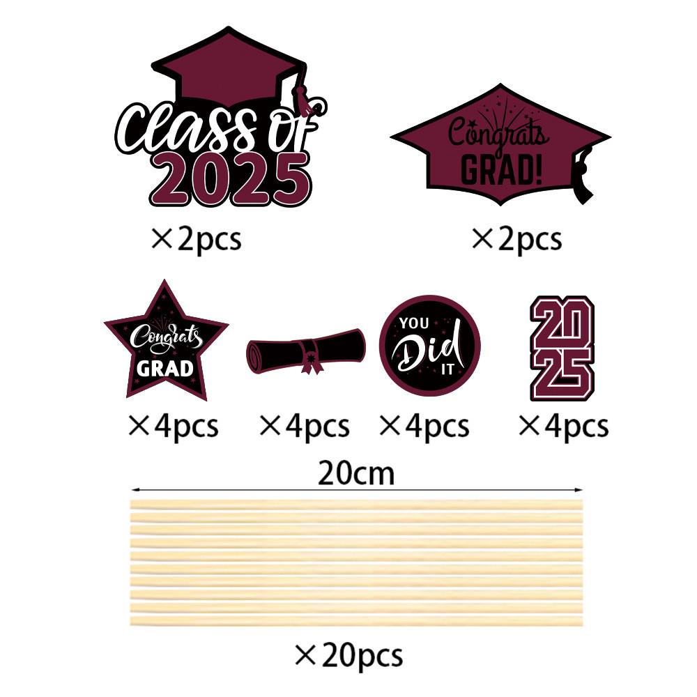 Party Plugin Decoration Kit With Vases Sign Stakes For Graduation Celebration