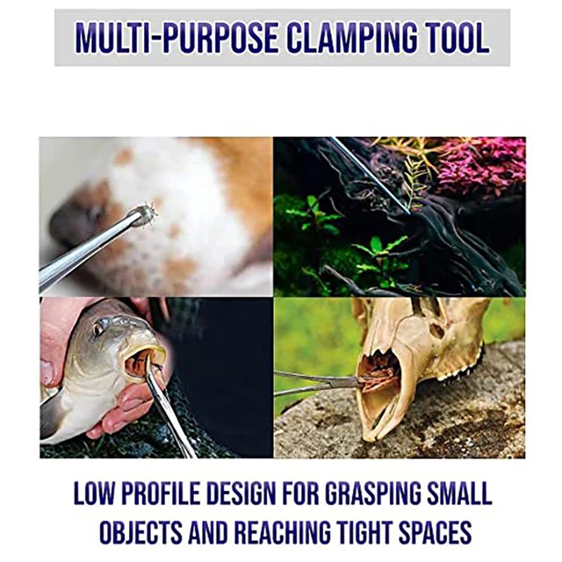 1PC Stainless Steel Curved Tip and Straight Tip Forceps Locking Clamps Hemostatic Forceps Arterial Forceps Clamp Fish Hook Plier