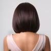 Brown Blonde Short Straight Synthetic Wigs Middle Part Women Bob Hair Wigs for Daily Cosplay Natural Heat Resistant Fiber