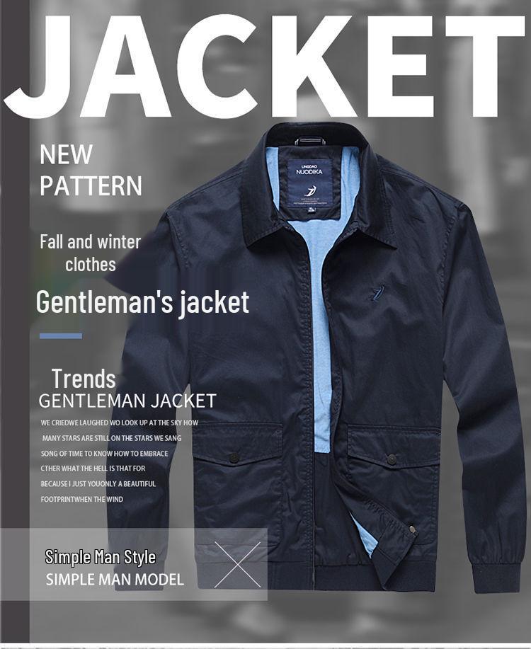 Leadway Nautica Plus Size Men's Business Casual Jacket - Spring/Autumn Loose Fit, Turn-Down Collar.