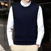 Top da uomo autunno inverno top gilet senza maniche girocollo lavorato a maglia elastico tinta unita pullover caldo casual stile semplice maglione da uomo