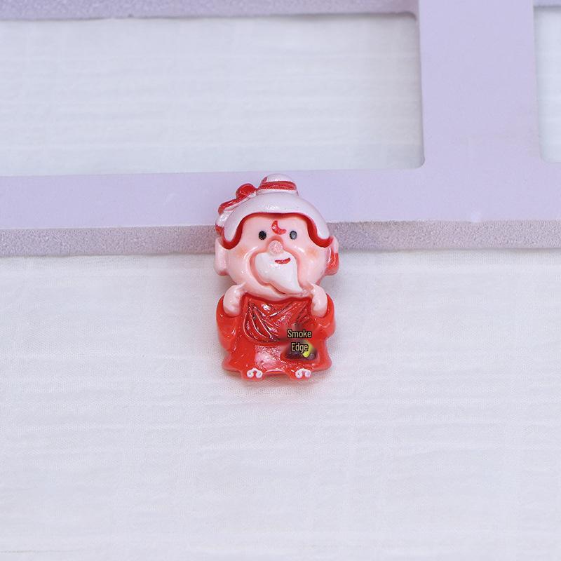 White God of Wealth Resin Ornaments: DIY Cream Glue for Handmade Hair Clips, Phone Cases, and Shoe Buckles