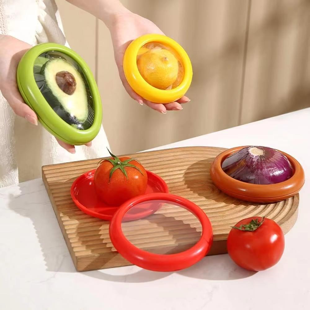 Avocado Storage Organizer Silicone Fruit Storage Box Fruit and Vegetable Antioxidant Storage Box Reusable Avocado Storage Tools