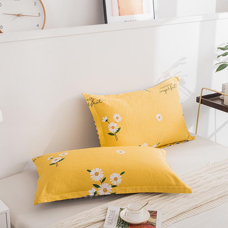 2PCS 48cm×74cm Pillowcase Pair Pillowcase Flower Printed Pillowcase Student Pillowcase Pair