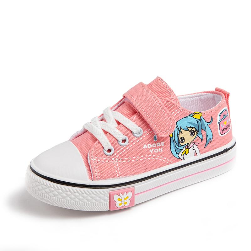 

Детская мода, легкая обувь на липучке для спорта и отдыха, низкие парусиновые туфли, вулканизированная обувь 34 розовый