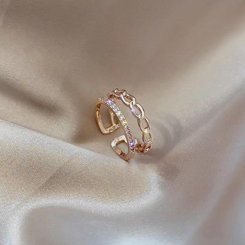 2025 Stylish Adjustable Zircon Twisted Hollow Ring for Index Finger