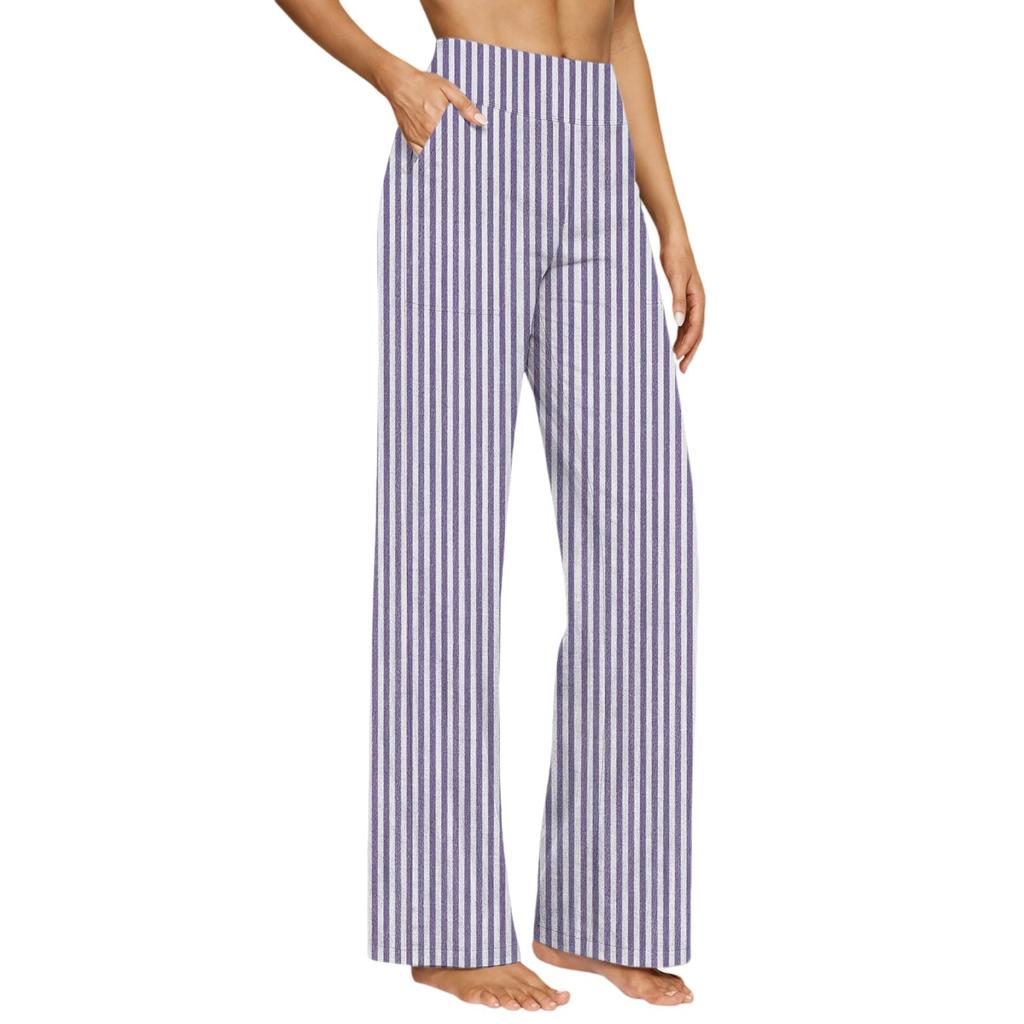 Womens Palazzo Pants Summer Casual Flowy Wide Leg Trousers Beach Travel Vacation Outfits