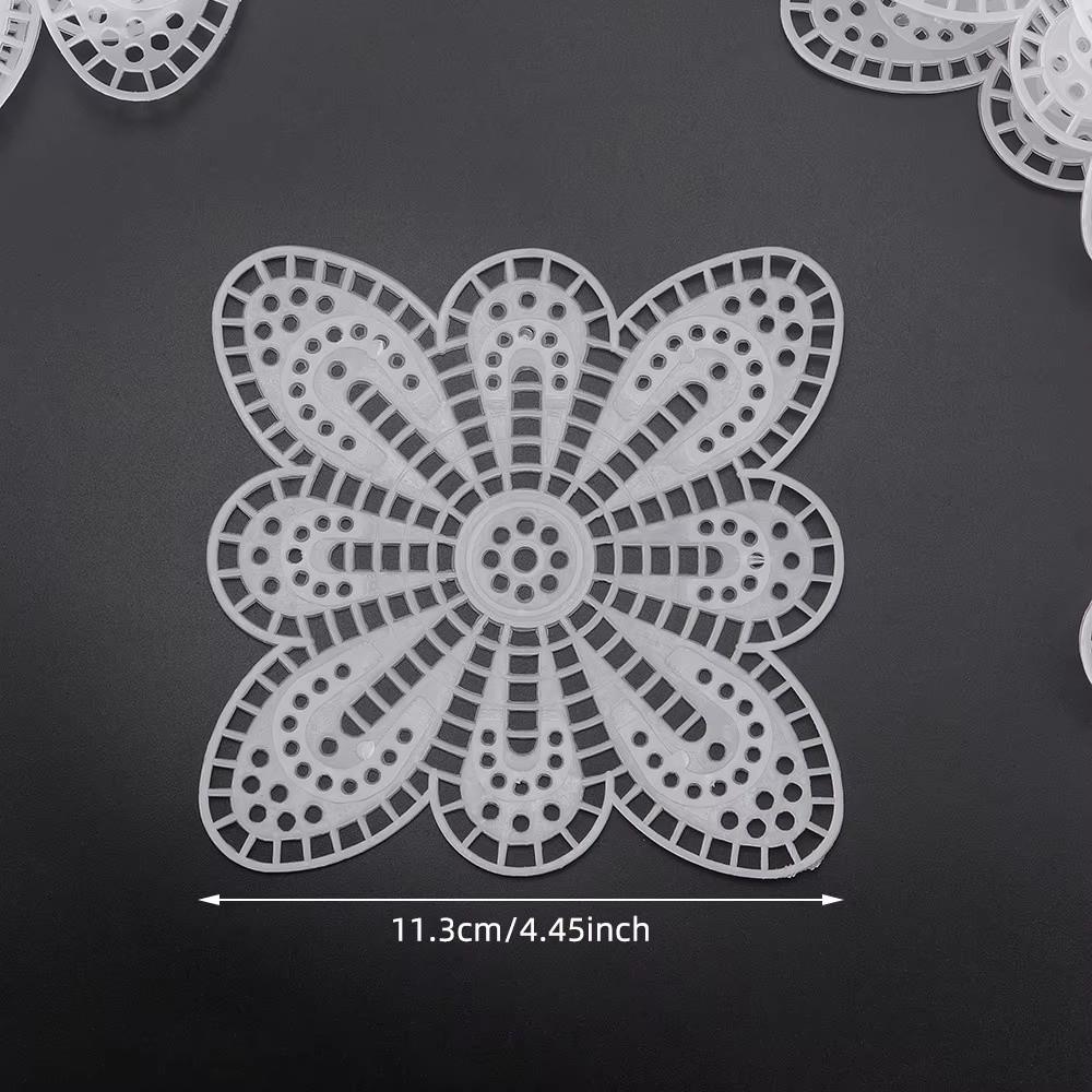 10PCS White Plastic Butterfly Sheet Knitting Board Hexagonal Sheet Crochet Embellishments DIY Weaving Bag Material
