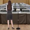 Black Conference Presentation Stand, Portable Presentation Standing for Classroom, Height Adjustable Desk for Classroom Church