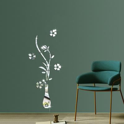 Adesivo da Parete Specchio Acrilico 3D Design a Vaso Decorazione Creativa per la Casa per Soggiorno Camera da Letto Corridoio Decorazione Parete di Sfondo