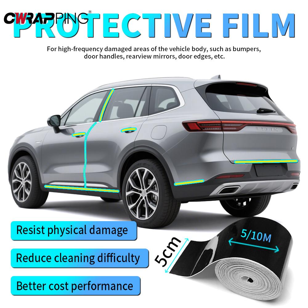 Glossy Black Vinyl Car Sticker Door Protection Vinyl Matte Motorcycles Helmets Stickers Waterproof Films for Car Accessories