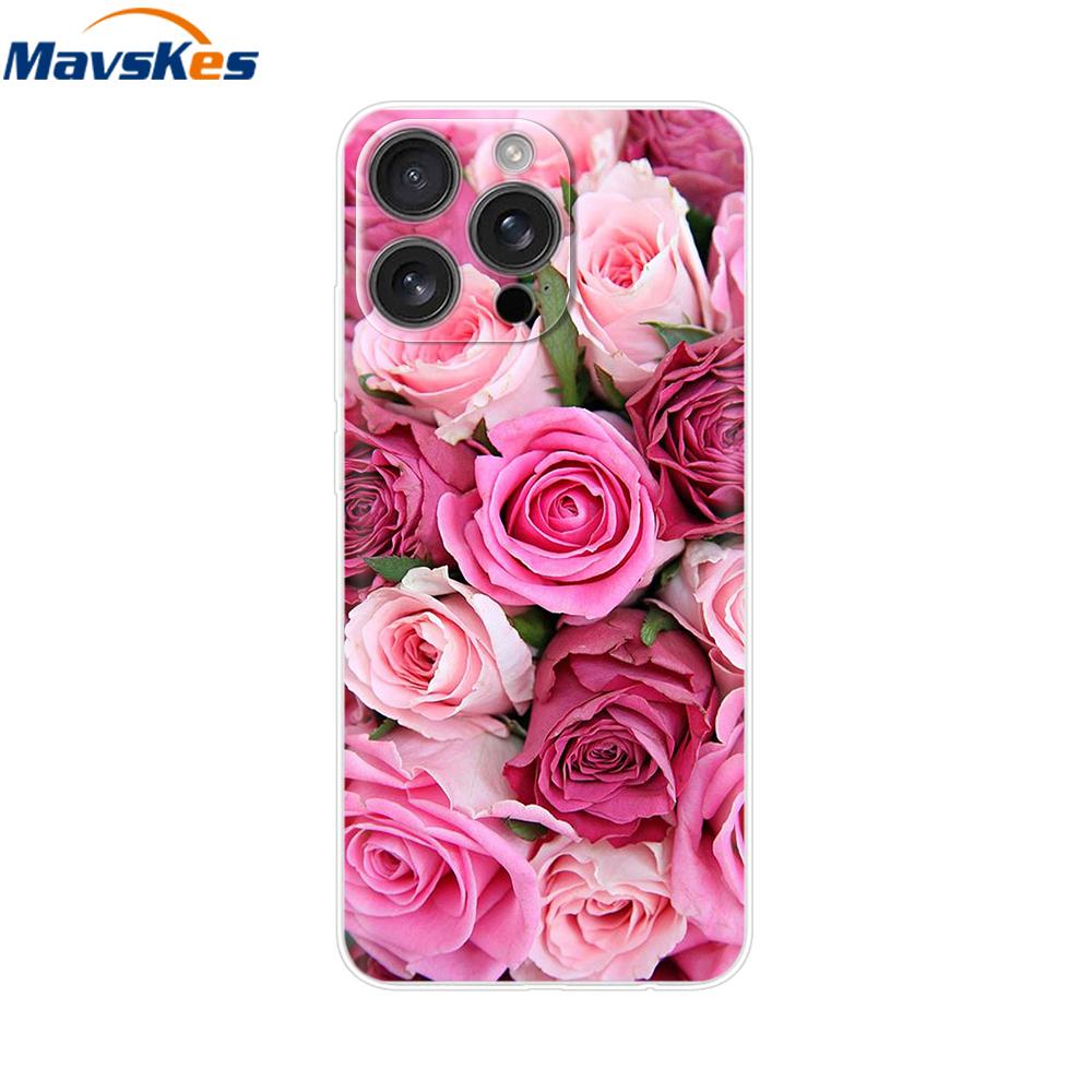For iPhone 16 Pro Max Case Shockproof Silicone Bumper For Apple iPhone 16 Pro Max Plus Cover Soft TPU Phone Protector Shell Para