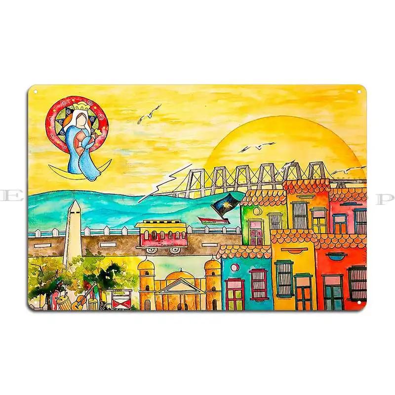 

Maracaibo Illustration Metal Signs Customizable Retro Tin Sign Poster for Pub Party Club Wall Decor Unique Vintage Design 20x30cm