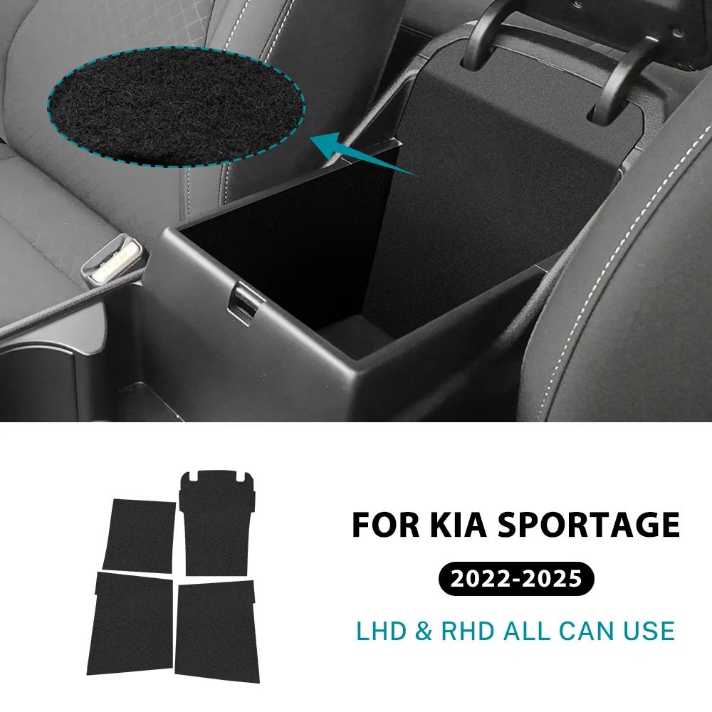 TOP Suede Armrest Storage Box Center Console Tray Holder Sticker for Kia Sportage NQ5 2022 2023 2024 2025 Interior Accessories.