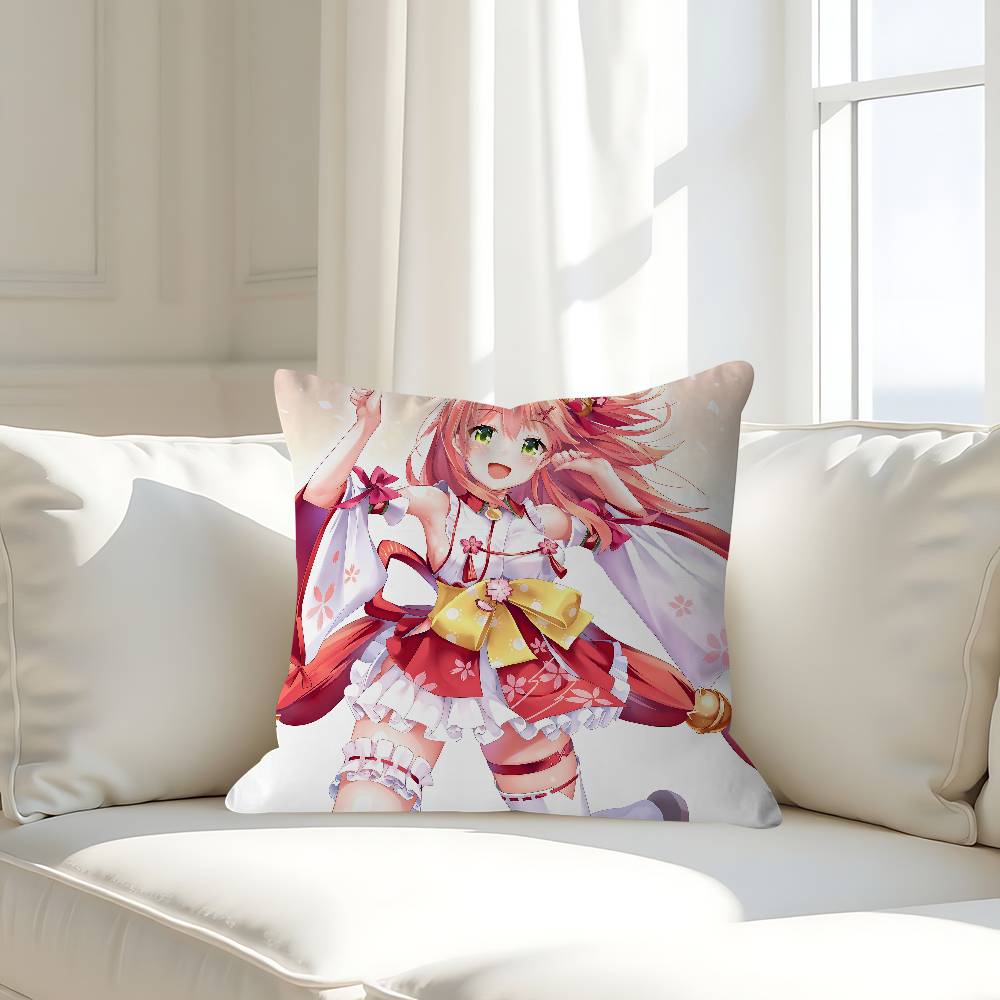 

Аниме Hololive Наволочка Сакура Съемная Моющаяся Наволочка для Подушки – Всесезонный Мягкий Лен 16x16Inch