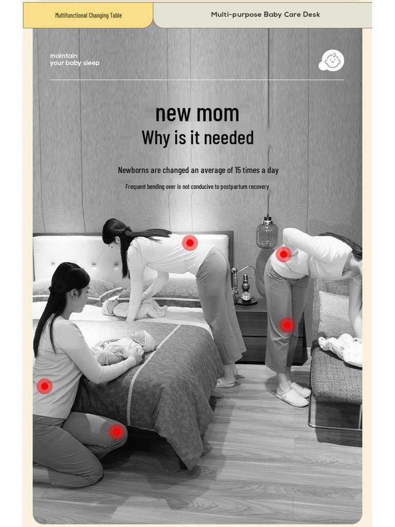 Portable Baby Changing Table: Multifunctional, Foldable & Washable for Diaper Changes and Massages