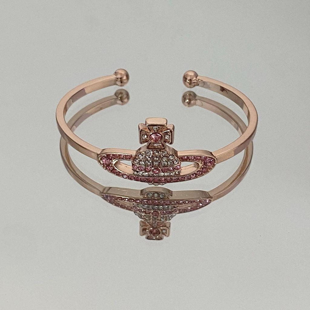 Westwood Saturn Choker Necklace: High Version, Medium Size, Women's 10MM Beads, Logo Clasp.