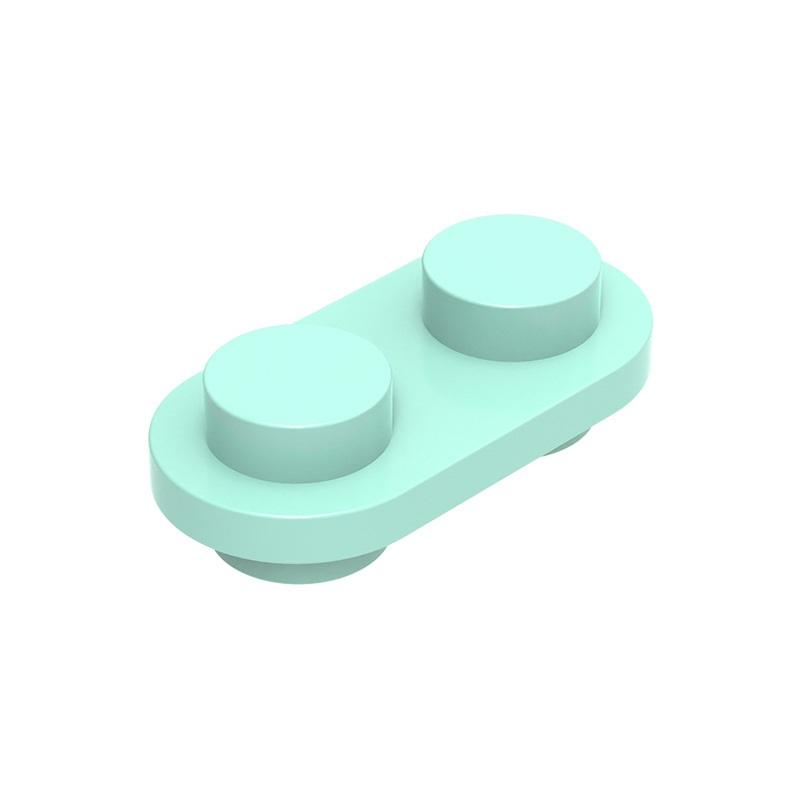 Non-Toxic Moc 10Pcs 35480 Special Both Sides Round Plate 1X2 Building Blocks Kit Plate With Open Studs Bricks Particle Toy Children Gifts