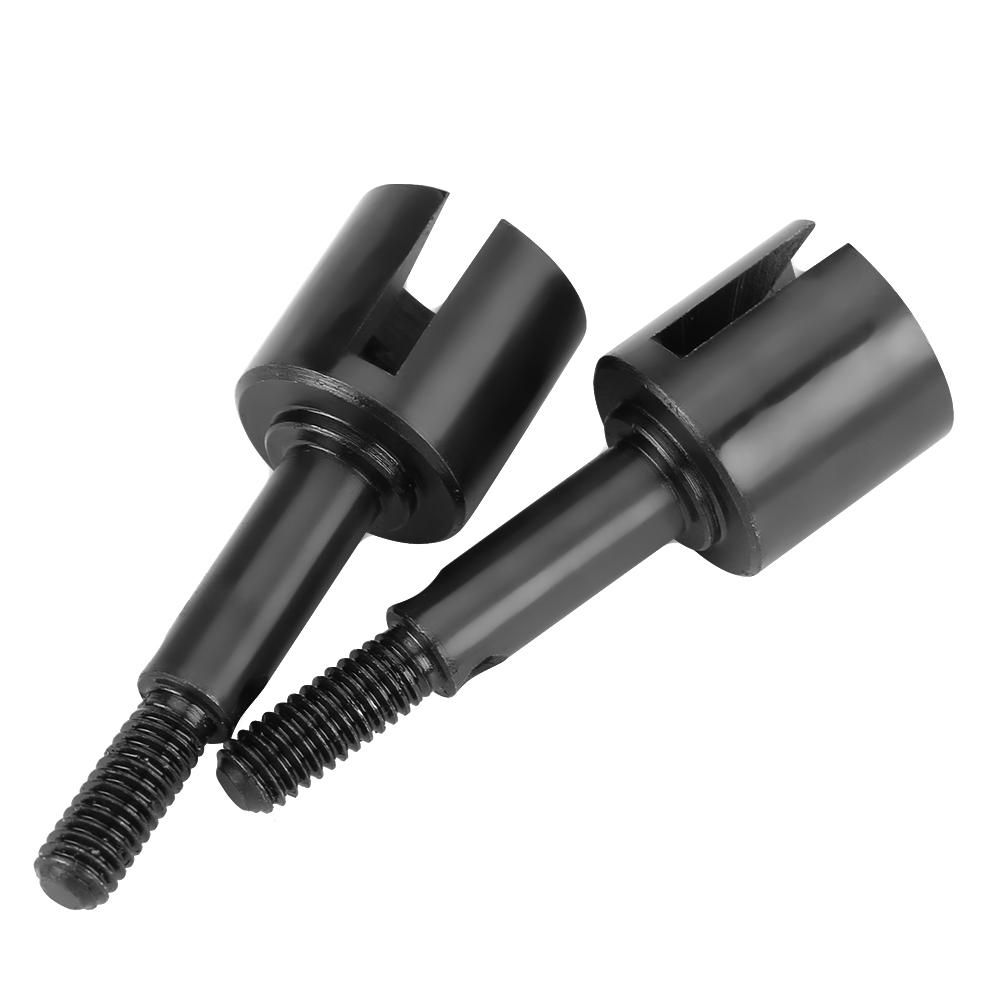 2pcs Aluminum Alloy Metal Wheel Axle for HIMOTO 1 10 E10MTL E10MT E10BP RC Car Part (Black)