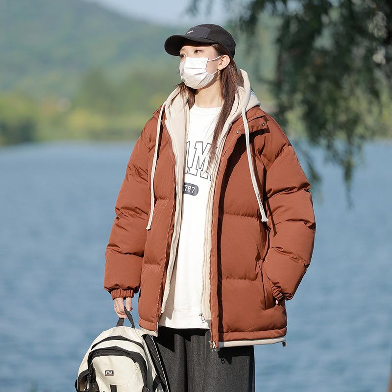 Fake Two-piece Couple's Cotton Clothes, Fashionable and Versatile Cotton-padded Clothes, Loose Winter Teen Student Jackets