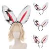 Handmade Red Bunny Ear Headband Cosplay Plush Animal Ears Hair Accessory Dark Gothic Style Unisex