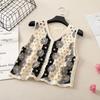 Button-up Sleeveless Jacket Colorful Floral Waistcoat Top 2026 Openwork Vest  Short Cardigan