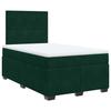 Cadre de lit avec matelas - 120x190 cm - Tête de lit réglable - Velours vert foncé - 2 places