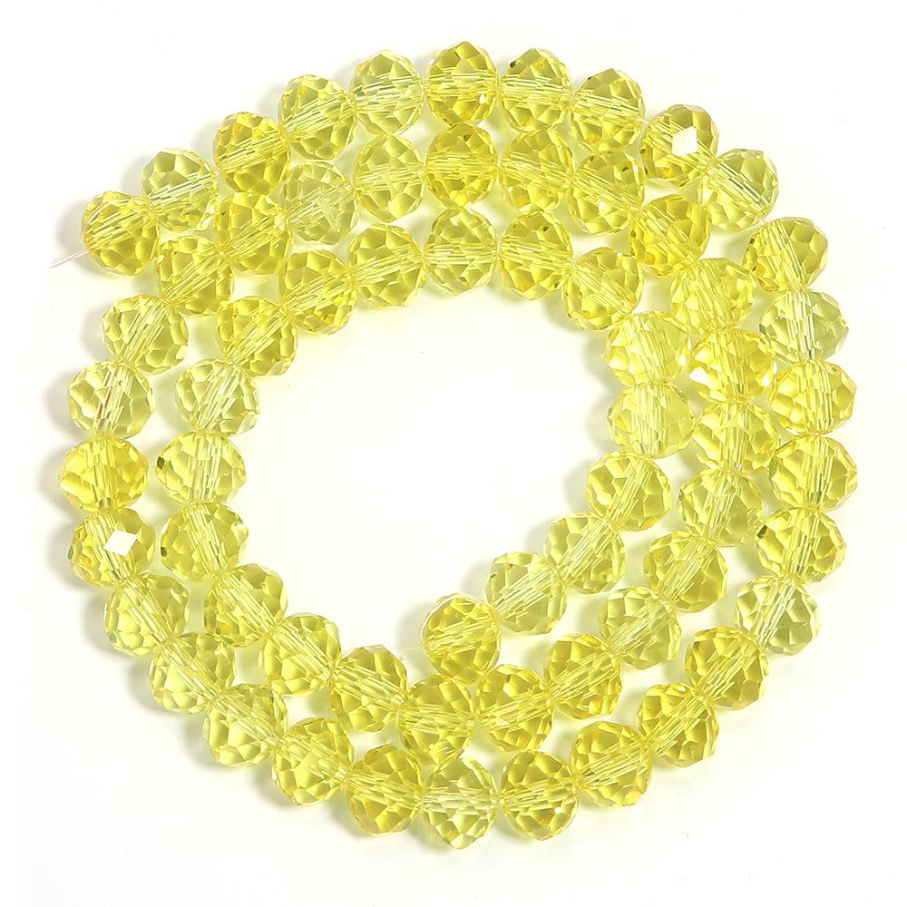 1 Strand 3/4/6/8/10mm Yellow Faceted Crystal Beads Glass Abacus Loose Beads For Jewelry Making DIY Bracelet Necklace Accessories