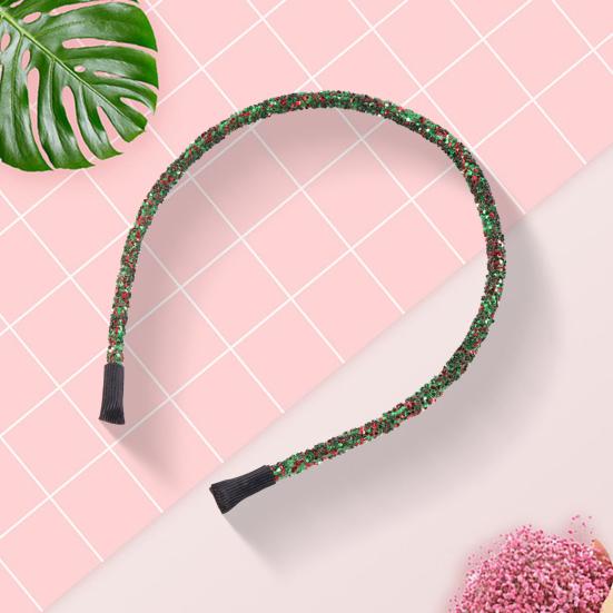 Women Hair Hoop Sparkling Sequins Elastic Headband DIY Glitter Handmade DIY Hair Hoop Christmas