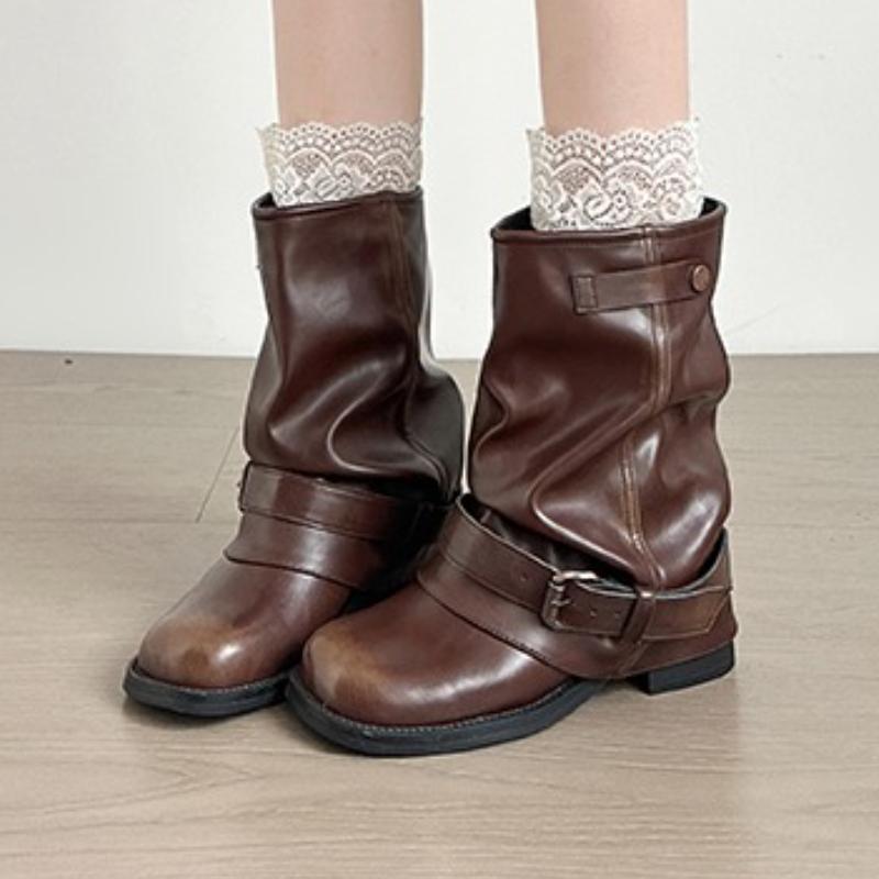 Fashion Designer 2025 New Women Ankle Boots Pleated Heeled Shoes 2025 Winter Fashion Chelsea Snow Boots Chunky Shoes Woman Pumps Botas