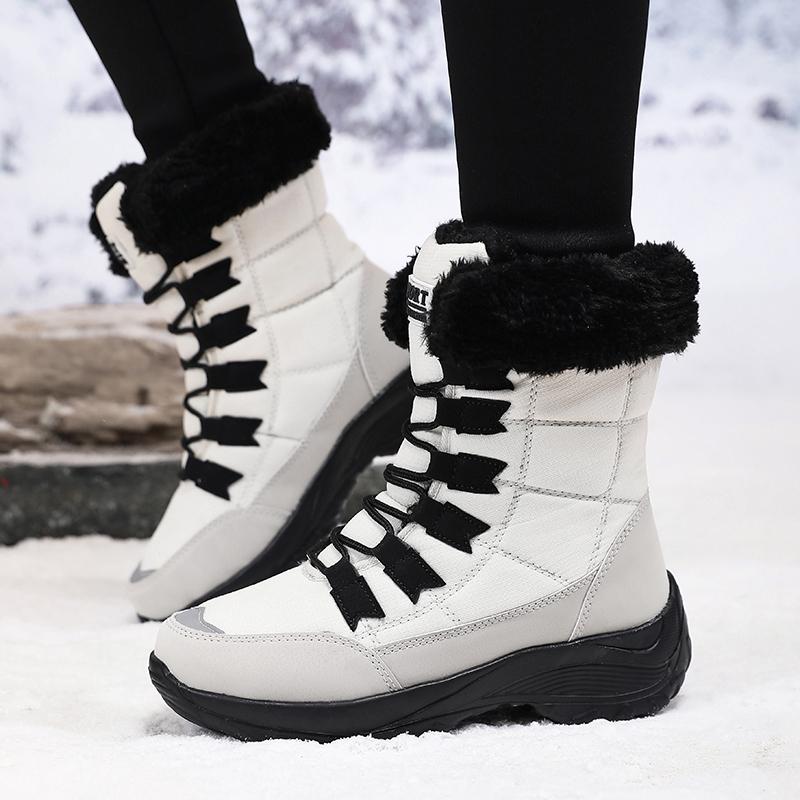 Fashion Women Shoes Winter Versatile High-quality Platform New Work Lace Up Snow Boots Outdoor Anti Slip Casual Warm Plush Cotton Shoes