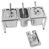Stainless Steel Telescopic Jam Pot with Holder Condiment Dispenser Rack Milk Tea Shop Jam Basin Stand No.27 2pcs 2.2L