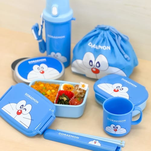 OSK Doraemon Hand Towel Set, Antibacterial, Made in Japan, OC-1 Blue (Case Size: 6.3cm Diameter x 9.1cm Height, Hand Towels: 32cm x 29cm)