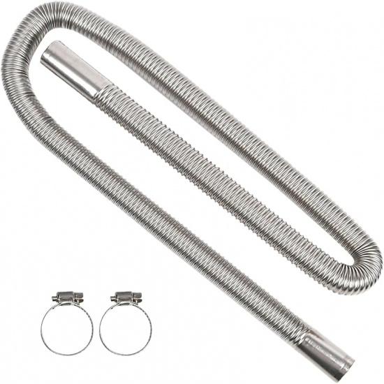 EKDJKK Parking Air Heater Exhaust Pipe, Stainless Steel Exhaust Pipe Inner Parking Air Heater Fuel Tank Diesel-Gas Vent Hose (Size:120Cm/47.24In)