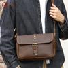 Men's Retro Crazy Horse Leather Crossbody Messenger Bag