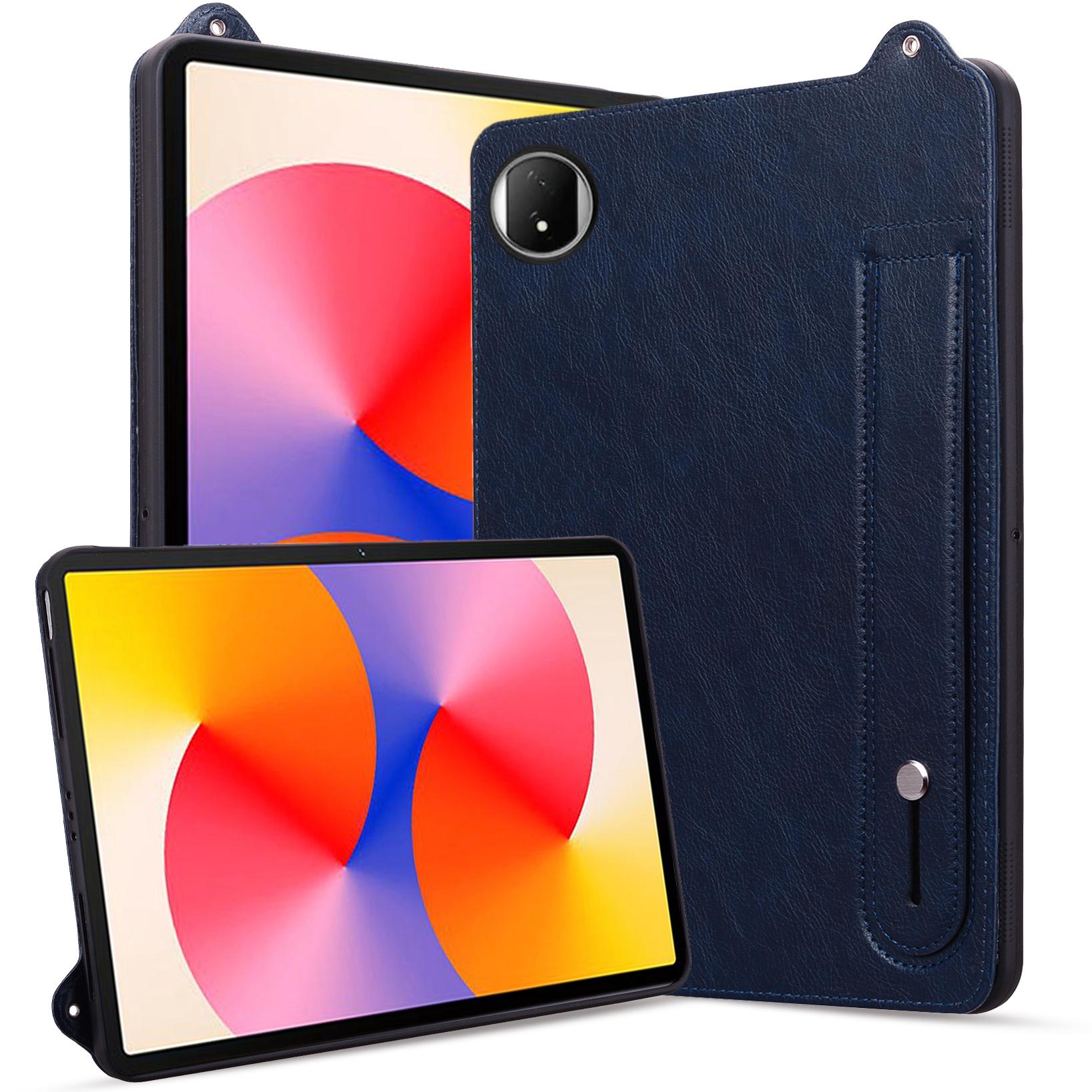 

For Honor MagicPad 2 12.3 Tablet Case Hand Strap Kickstand Leather Cover Blue