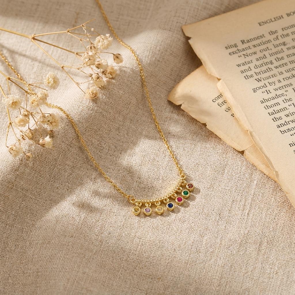 Multicolor Zircon Flower Cluster Pendant Necklace for Women Minimalist Gold Plated Heart Choker Wedding Statement Jewelry Gifts