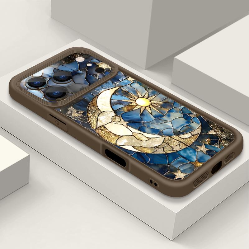 Soft TPU Phone Case For iPhone 17 Pro 15 16 Pro Max 14 13 Pro Max 16e 17e Retro Moon Star Pattern Candy Color Silicone Cover