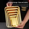 Korean Style Stainless Steel Square Golden Tray: Barbecue, Dumplings, Fast Food, Snacks, Hot Pot, Vegetables.