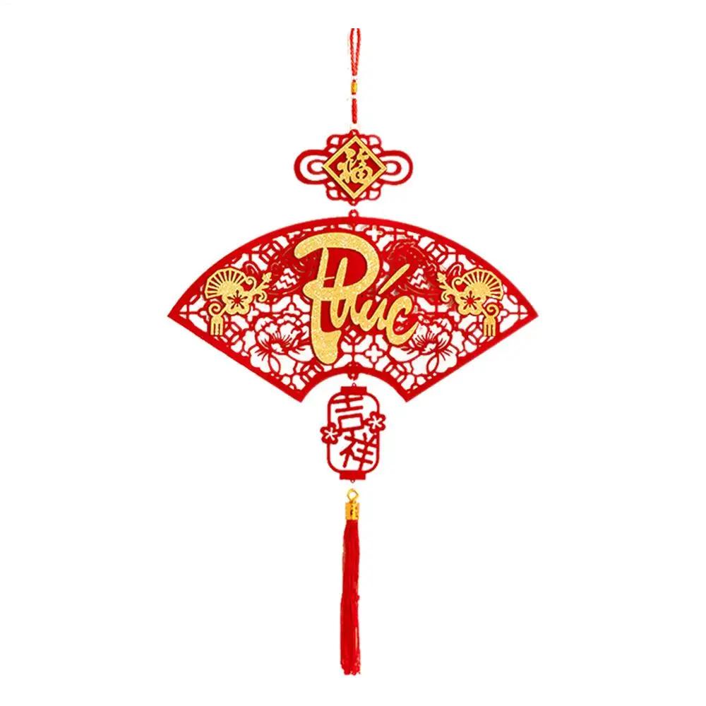 Vietnamese New Year Hangable Ornament 2025 Spring Festival Blessing Tassel Ornament Lucky Character Pendants Holiday Home