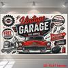 2D Planar Flag, 2D Plane - 1 Piece of 2D Flag - Retro Garage Theme BannerDJH
