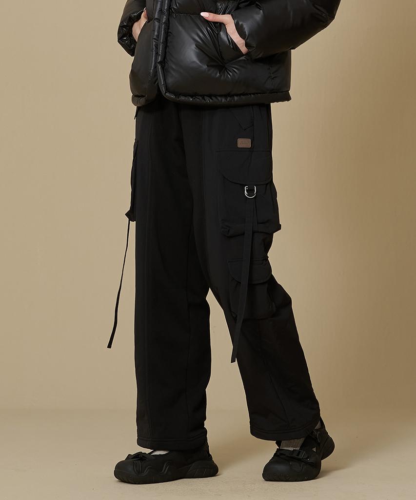 BBC EARTH Woven Patch Buckle Cargo Pants_Black