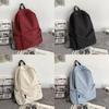 Unisex Color Solid Nylon School Backpack With Durable Laptop Gift Schoolbag