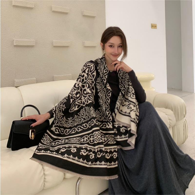 Imitation Cashmere Scarf Women's Warm Thickened Versatile Fashion Office Shawl
