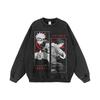 Unisex Oversized Streetwear Hoodie With Cartoon Print Cotton Heavyweight Washed Look